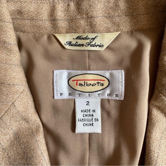Talbots Wool Blazer Suit Jacket - Camel Pinstripe - Picture 8 of 12